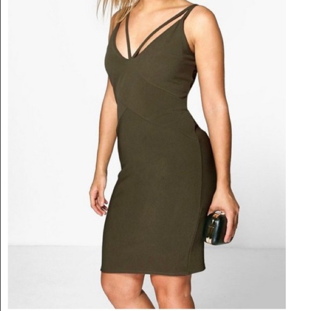 Plunge bandage Midi Dress